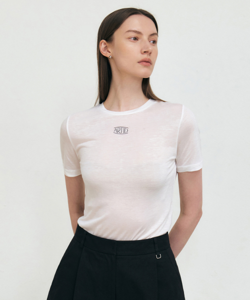 ARTID(アルティーダ)の「ロゴポイントシースルー半袖Tシャツ_ホワイト(Tシャツ/カットソー・レディース・ホワイト・FREE)」の2枚目の写真