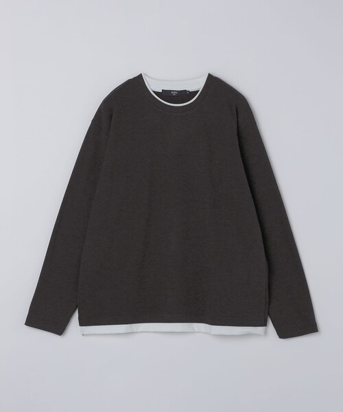 SHIPS Colors(シップス カラーズ)の「SHIPS Colors:サカリバ フェイクレイヤード ロンT(Tシャツ/カットソー・メンズ・ダークグレー/ベージュ/ブラウン・MEDIUM/LARGE/X-LARGE)」の1枚目の写真