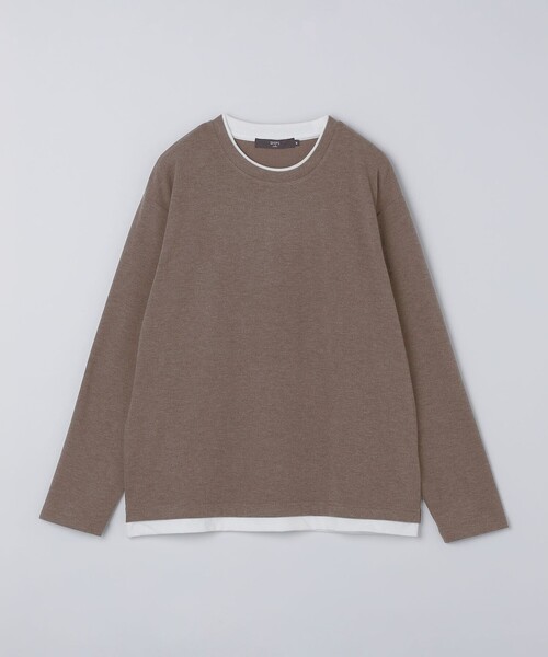 SHIPS Colors(シップス カラーズ)の「SHIPS Colors:サカリバ フェイクレイヤード ロンT(Tシャツ/カットソー・メンズ・ダークグレー/ベージュ/ブラウン・MEDIUM/LARGE/X-LARGE)」の4枚目の写真