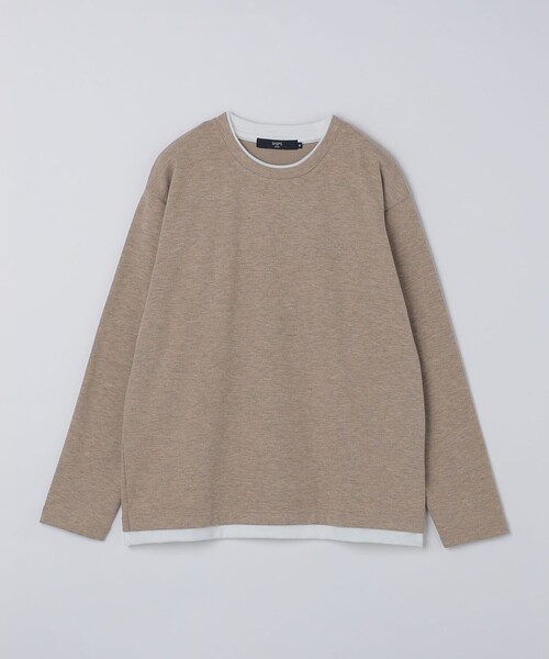 SHIPS Colors(シップス カラーズ)の「SHIPS Colors:サカリバ フェイクレイヤード ロンT(Tシャツ/カットソー・メンズ・ダークグレー/ベージュ/ブラウン・MEDIUM/LARGE/X-LARGE)」の5枚目の写真
