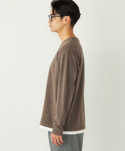 SHIPS Colors(シップス カラーズ)の「SHIPS Colors:サカリバ フェイクレイヤード ロンT(Tシャツ/カットソー・メンズ・ダークグレー/ベージュ/ブラウン・MEDIUM/LARGE/X-LARGE)」の15枚目の写真