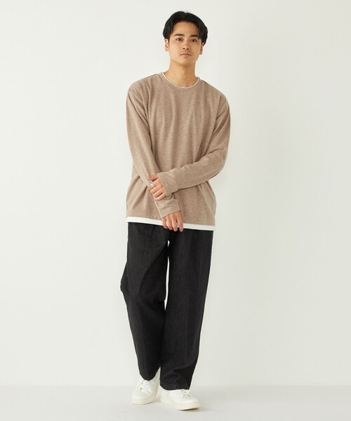 SHIPS Colors(シップス カラーズ)の「SHIPS Colors:サカリバ フェイクレイヤード ロンT(Tシャツ/カットソー・メンズ・ダークグレー/ベージュ/ブラウン・MEDIUM/LARGE/X-LARGE)」の18枚目の写真