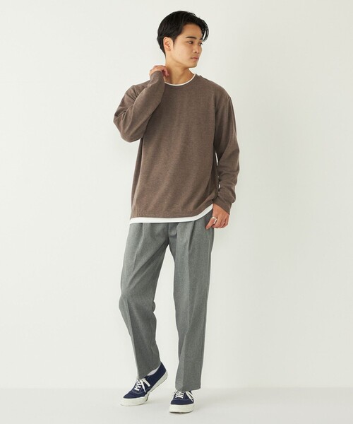 SHIPS Colors(シップス カラーズ)の「SHIPS Colors:サカリバ フェイクレイヤード ロンT(Tシャツ/カットソー・メンズ・ダークグレー/ベージュ/ブラウン・MEDIUM/LARGE/X-LARGE)」の20枚目の写真
