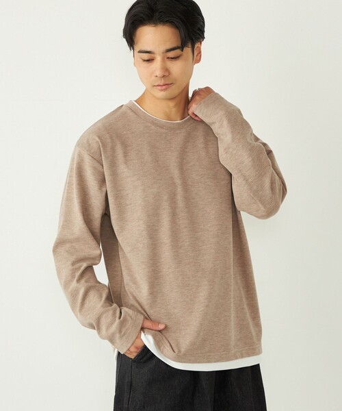 SHIPS Colors(シップス カラーズ)の「SHIPS Colors:サカリバ フェイクレイヤード ロンT(Tシャツ/カットソー・メンズ・ダークグレー/ベージュ/ブラウン・MEDIUM/LARGE/X-LARGE)」の22枚目の写真