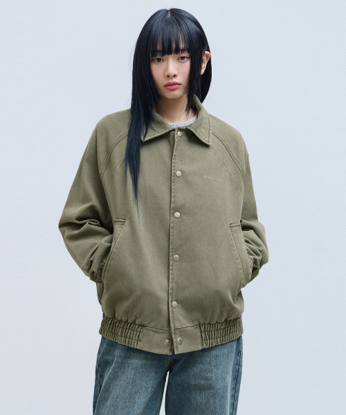F.ILLUMINATE（フィルミネイト）の「ラグランカラー デニムジャケット-カーキ（ブルゾン・レディース・その他・SMALL/MEDIUM/LARGE）」の13枚目の写真