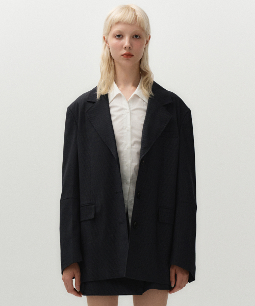 Midnight Move（ミッドナイトムーブ）の「ov jacket [navy]（テーラードジャケット・レディース・その他・FREE）」の4枚目の写真