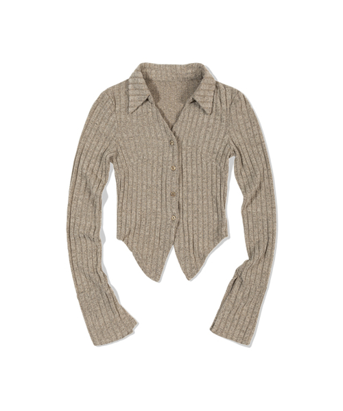 MOAA(モア)の「エッジカラーリップカーディガン(BEIGE)(カーディガン/ボレロ・レディース・その他・SMALL/MEDIUM)」の2枚目の写真