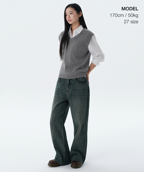 MUSINSA STANDARD WOMAN（ムシンサスタンダードウーマン）の「ウィメンズ90sバギーデニムパンツ[ラスティブルー]（デニムパンツ・レディース・その他・30/24/25/26/27/28/29）」の2枚目の写真