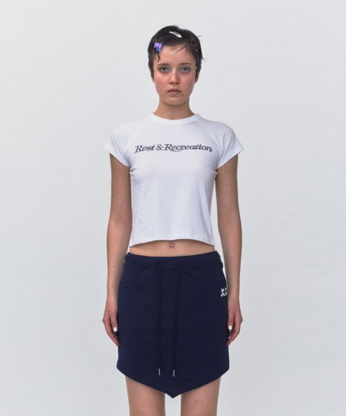 Rest&Recreation(レストアンドレクリエーション)の「RR CRYSTAL LOGO CROP TOP_WHITE(Tシャツ/カットソー・レディース・その他・SMALL)」の1枚目の写真