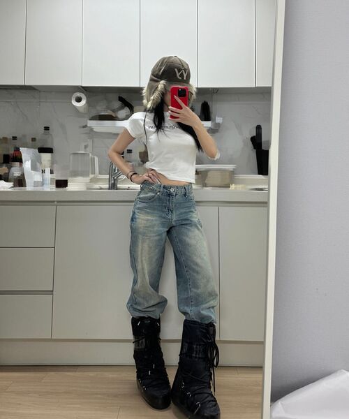 Rest&Recreation(レストアンドレクリエーション)の「RR CRYSTAL LOGO CROP TOP_WHITE(Tシャツ/カットソー・レディース・その他・SMALL)」の4枚目の写真