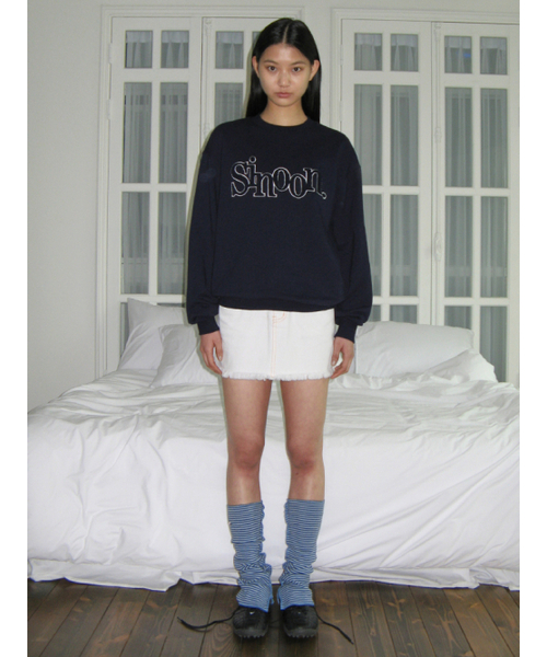 SINOON（シヌーン）の「DENIM MINI SKIRT (OFF WHITE)（スカート・レディース・アイボリー・MEDIUM/SMALL）」の3枚目の写真