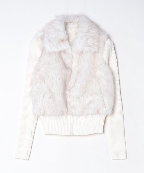 .KOM(ドットコム)の「A'GEM/9 × .kom 『.kom/ドットケーオーエム』【Y2K】フェイクファー×切替ニット(ニット/セーター・レディース・ブラック/ホワイト・FREE)」の16枚目の写真