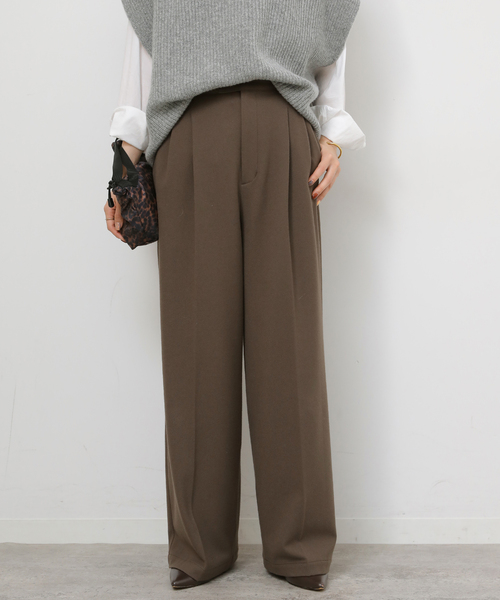 JOURNAL STANDARD relume(ジャーナルスタンダード レリューム)の「《追加》2WAYストレッチワイドパンツ(スラックス・レディース・ブラック/ブラウン/ブラック系その他・38/36)」の3枚目の写真