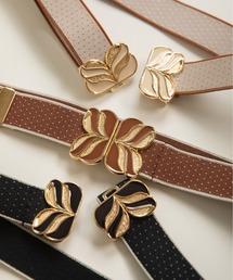 Dot&Stripes CHILD WOMAN | レトロバックル ピンドットゴムベルト(ベルト)