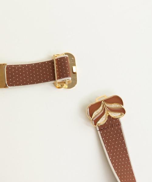 Dot＆Stripes CHILD WOMAN（ドットアンドストライプス　チャイルドウーマン）の「レトロバックル ピンドットゴムベルト（ベルト・レディース・アイボリー/ブラウン/ブラック・FREE）」の10枚目の写真