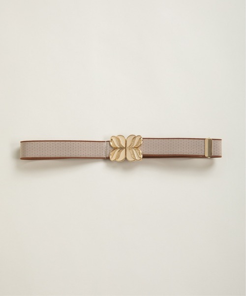 Dot＆Stripes CHILD WOMAN（ドットアンドストライプス　チャイルドウーマン）の「レトロバックル ピンドットゴムベルト（ベルト・レディース・アイボリー/ブラウン/ブラック・FREE）」の11枚目の写真