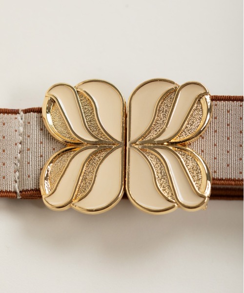 Dot＆Stripes CHILD WOMAN（ドットアンドストライプス　チャイルドウーマン）の「レトロバックル ピンドットゴムベルト（ベルト・レディース・アイボリー/ブラウン/ブラック・FREE）」の12枚目の写真