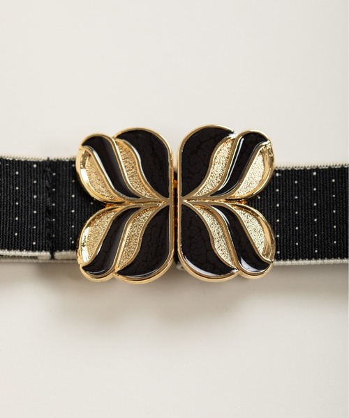 Dot＆Stripes CHILD WOMAN（ドットアンドストライプス　チャイルドウーマン）の「レトロバックル ピンドットゴムベルト（ベルト・レディース・アイボリー/ブラウン/ブラック・FREE）」の19枚目の写真