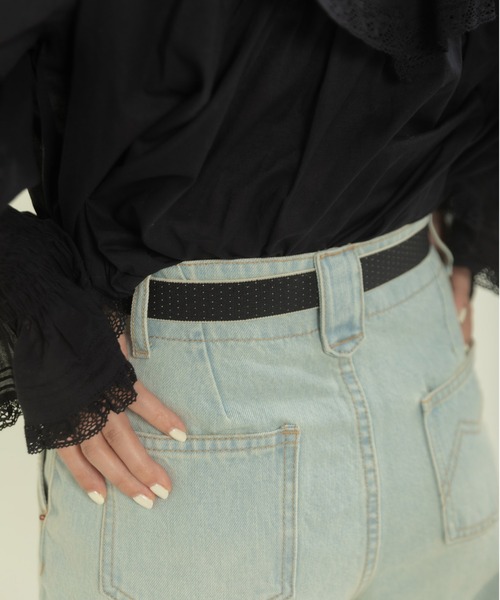 Dot＆Stripes CHILD WOMAN（ドットアンドストライプス　チャイルドウーマン）の「レトロバックル ピンドットゴムベルト（ベルト・レディース・アイボリー/ブラウン/ブラック・FREE）」の21枚目の写真