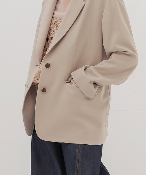 DRESSLAVE（ドレスレイブ）の「twill tailored jacket(ツイルテーラードジャケット)（テーラードジャケット・レディース・ベージュ/グレー・38）」の7枚目の写真