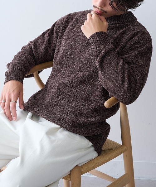 HAUS（ハウス）の「【HAUS】クルーネックニット 5411-801（ニット/セーター・メンズ・ブラック/オフホワイト/ブラウン/グレー/チャコールグレー/グレイッシュベージュ・M/L/LL）」の5枚目の写真