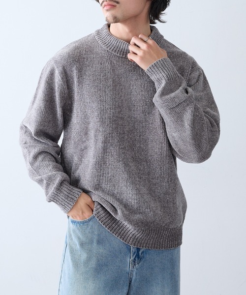 HAUS（ハウス）の「【HAUS】クルーネックニット 5411-801（ニット/セーター・メンズ・ブラック/オフホワイト/ブラウン/グレー/チャコールグレー/グレイッシュベージュ・M/L/LL）」の4枚目の写真