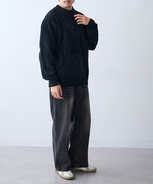 HAUS（ハウス）の「【HAUS】クルーネックニット 5411-801（ニット/セーター・メンズ・ブラック/オフホワイト/ブラウン/グレー/チャコールグレー/グレイッシュベージュ・M/L/LL）」の17枚目の写真