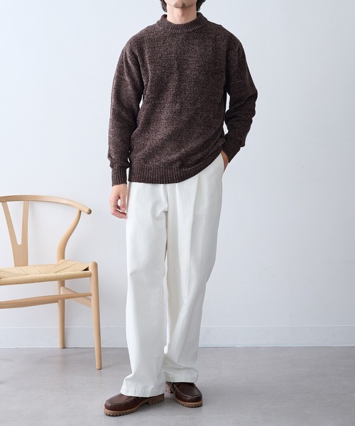 HAUS（ハウス）の「【HAUS】クルーネックニット 5411-801（ニット/セーター・メンズ・ブラック/オフホワイト/ブラウン/グレー/チャコールグレー/グレイッシュベージュ・M/L/LL）」の9枚目の写真