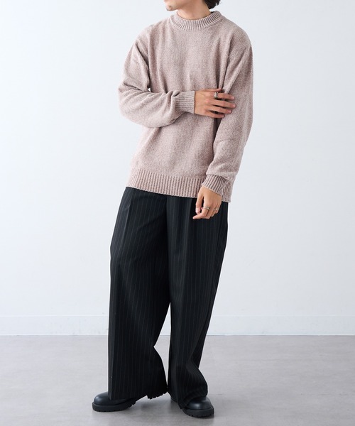 HAUS（ハウス）の「【HAUS】クルーネックニット 5411-801（ニット/セーター・メンズ・ブラック/オフホワイト/ブラウン/グレー/チャコールグレー/グレイッシュベージュ・M/L/LL）」の13枚目の写真
