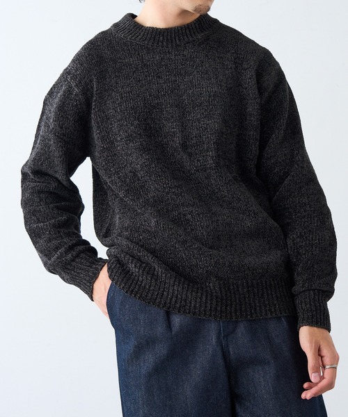 HAUS（ハウス）の「【HAUS】クルーネックニット 5411-801（ニット/セーター・メンズ・ブラック/オフホワイト/ブラウン/グレー/チャコールグレー/グレイッシュベージュ・M/L/LL）」の20枚目の写真