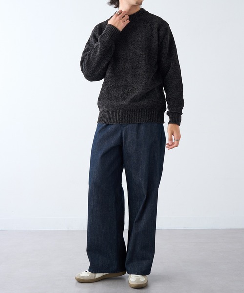 HAUS（ハウス）の「【HAUS】クルーネックニット 5411-801（ニット/セーター・メンズ・ブラック/オフホワイト/ブラウン/グレー/チャコールグレー/グレイッシュベージュ・M/L/LL）」の22枚目の写真