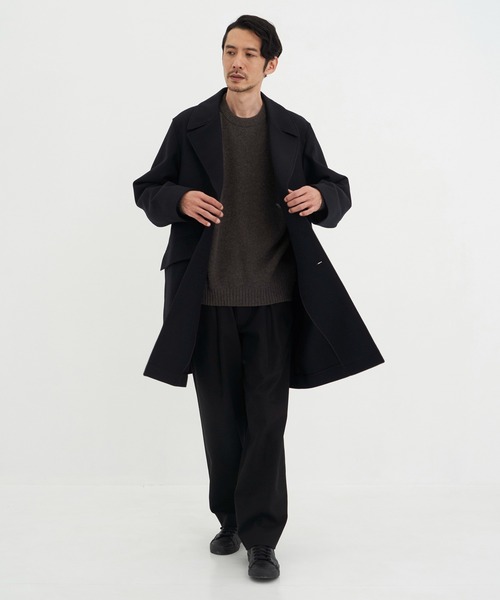 ATON】SUPER 160S DOUBLE SAXONY SEMI DOUBLE COAT／軽く羽織れる上質