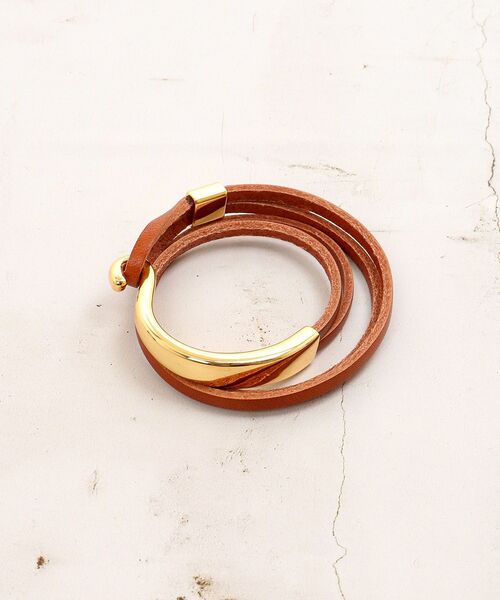 le.coeur blanc（ルクールブラン）の「O レザーバングル（バングル/リストバンド・レディース・ブラウン/ブラック・FREE）」の14枚目の写真