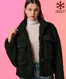 [ウールver.] オーバーサイズ フェニックス ビーガンファー ブレザー ムートンジャケット [ブラック]