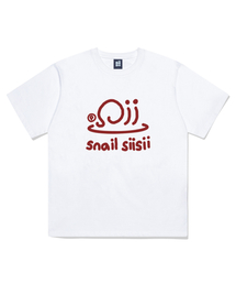 スネイルシシプリンティング半袖Tシャツホワイト