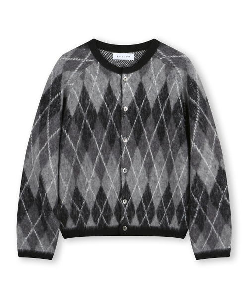 ARGYLE crew‑neck короткий кардиган черный
