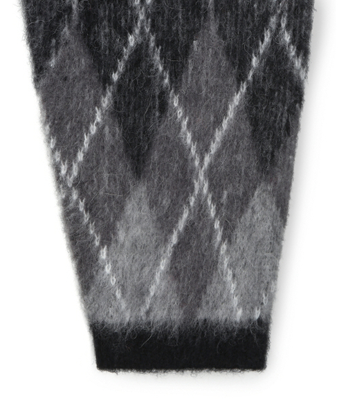 BESLOW（ビースロー）の「ARGYLE CREW NECK SHORT CARDIGAN BLACK（カーディガン/ボレロ・メンズ・その他・LARGE/X-LARGE/SMALL/MEDIUM）」の5枚目の写真