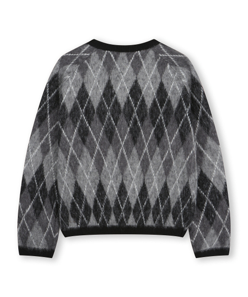 BESLOW（ビースロー）の「ARGYLE CREW NECK SHORT CARDIGAN BLACK（カーディガン/ボレロ・メンズ・その他・LARGE/X-LARGE/SMALL/MEDIUM）」の6枚目の写真