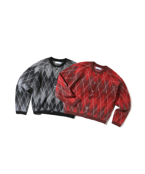 BESLOW（ビースロー）の「ARGYLE CREW NECK SHORT CARDIGAN BLACK（カーディガン/ボレロ・メンズ・その他・LARGE/X-LARGE/SMALL/MEDIUM）」の7枚目の写真