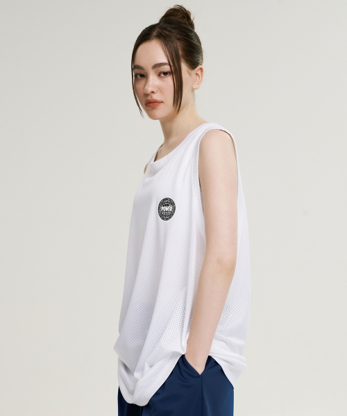 LAZYBEE(レイジービー)の「マッスルメッシュジャージオーバーサイズWノースリーブタンクトップホワイト(Tシャツ/カットソー・レディース・その他・FREE)」の5枚目の写真