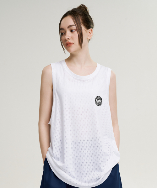 LAZYBEE(レイジービー)の「マッスルメッシュジャージオーバーサイズWノースリーブタンクトップホワイト(Tシャツ/カットソー・レディース・その他・FREE)」の6枚目の写真