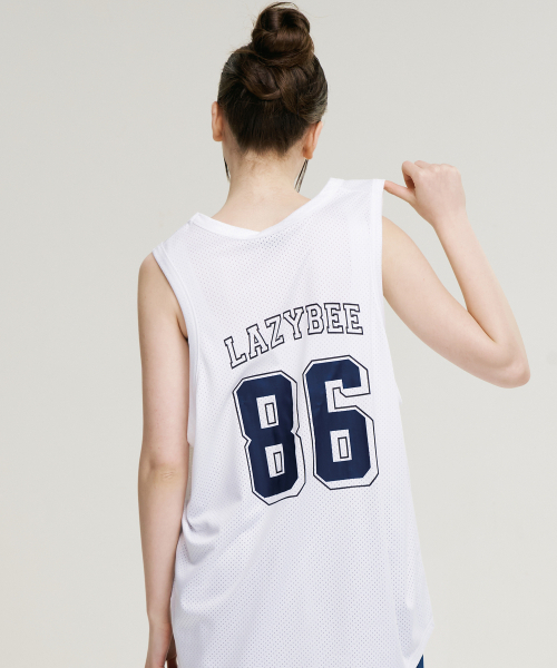 LAZYBEE(レイジービー)の「マッスルメッシュジャージオーバーサイズWノースリーブタンクトップホワイト(Tシャツ/カットソー・レディース・その他・FREE)」の7枚目の写真
