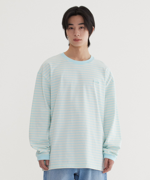 COVERNAT(カバーナット)の「ベーシックストライプロングスリーブスカイブルー(Tシャツ/カットソー・レディース・その他・SMALL/MEDIUM/LARGE/X-LARGE)」の1枚目の写真