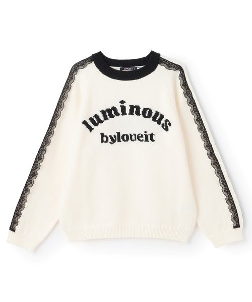 by LOVEiT（バイラビット）の「レースロゴニット（ニット/セーター・キッズ・オフホワイト/ネイビー/レッド・120cm/130cm/160cm/150cm/140cm）」の10枚目の写真