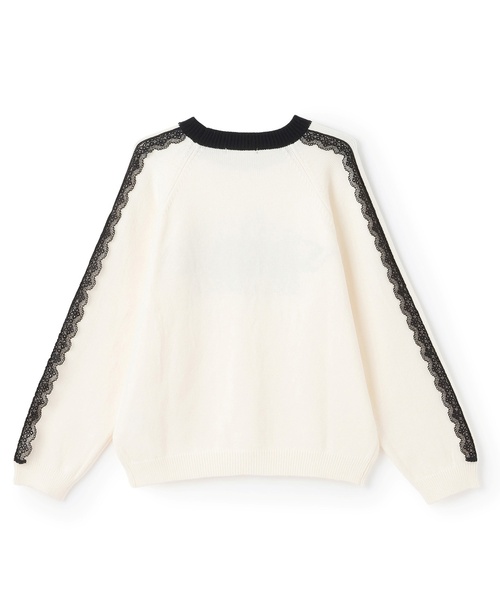 by LOVEiT（バイラビット）の「レースロゴニット（ニット/セーター・キッズ・オフホワイト/ネイビー/レッド・120cm/130cm/160cm/150cm/140cm）」の11枚目の写真