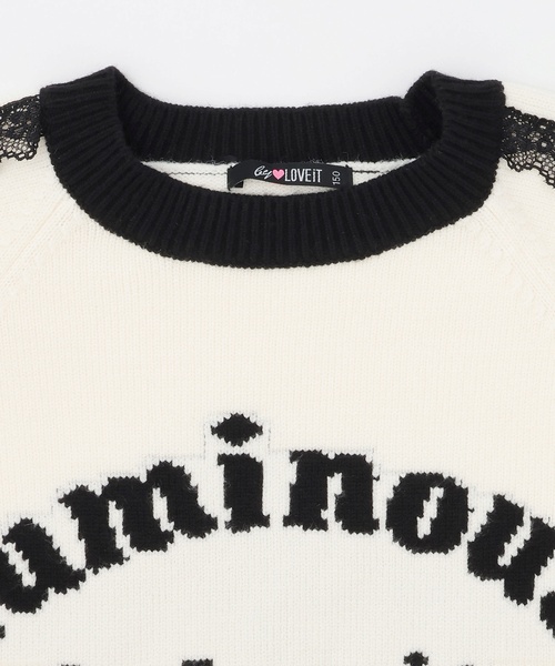 by LOVEiT（バイラビット）の「レースロゴニット（ニット/セーター・キッズ・オフホワイト/ネイビー/レッド・120cm/130cm/160cm/150cm/140cm）」の12枚目の写真