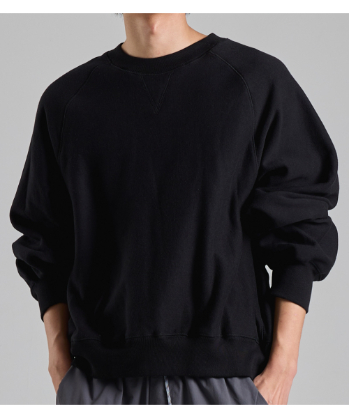 BUTTON SEOUL(ボタンソウル)の「クラシックVステッチクロップナグランマンツーマン(ブラック)(スウェット・メンズ・その他・X-LARGE/MEDIUM/LARGE)」の7枚目の写真