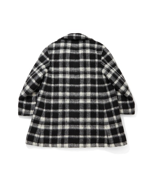 Trefle blanc(トレフルブラン)の「【original】check 中綿 coat(ステンカラーコート・レディース・ホワイト×ブラック・FREE)」の3枚目の写真