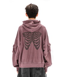 OURPOCKETS（アワーポケッツ）の「グリッドガーメントダイングボンオーバーサイズスウェットフードパーカー（ロジブラウン）（パーカー）」