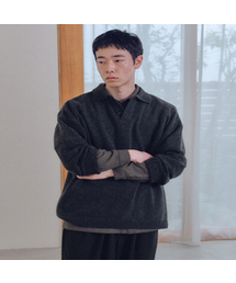 MALEN（マレン）の「ユニセックスニットヘンリーネックシャツチャコール（ニット/セーター）」